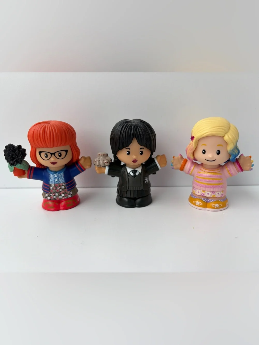4/$25 - Fisher Price Little People Collector X Wednesday Netflix 3 Figures Loose